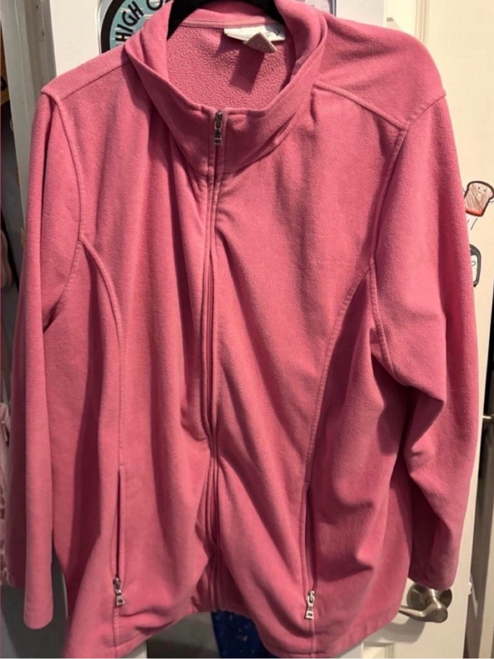 305- Lane Bryant Pink Full-Zip Fleece Utility Jacket